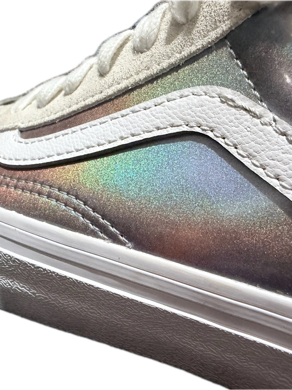 Vans Iridescent/Holographic Pro Skateboarding Shoe with Suede Trim - Picture 6 of 11